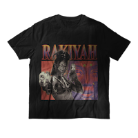 a black t - shirt with the words rakiyah on it